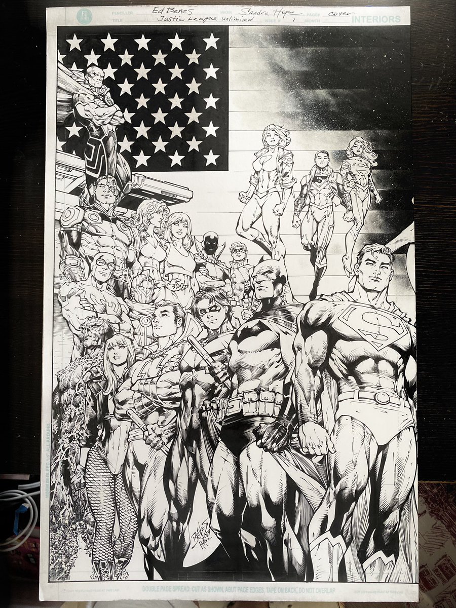 inkmonkeyhope's tweet photo. #JusticeLeagueUnlimited coming at you on this  #Magnificent #Monday 
I was excited to share, it’s been 2 DECADES since #JLA . Yup, I was only 7. 😬

#timeflies #reunited #onetimeonly #DCComics #EdBenes #SandraHope #inkmonkey #comicart #coverart #art #inks #traditionalart #inkers https://t.co/38pRx5KT3D