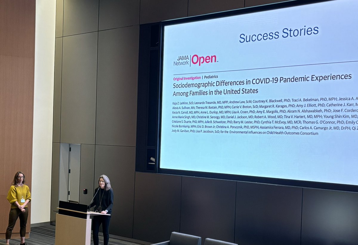 Love seeing the powerduo Kaja LeWinn @ <a href="/NicoleBushPhD/">Nicki Bush, PhD</a> copresent on <a href="/ECHOChildHealth/">ECHO Child Health Research</a> at the Inaugural <a href="/UCSFPsychiatry/">UCSF Psychiatry and Behavioral Sciences</a> &amp; Friends retreat 🤩