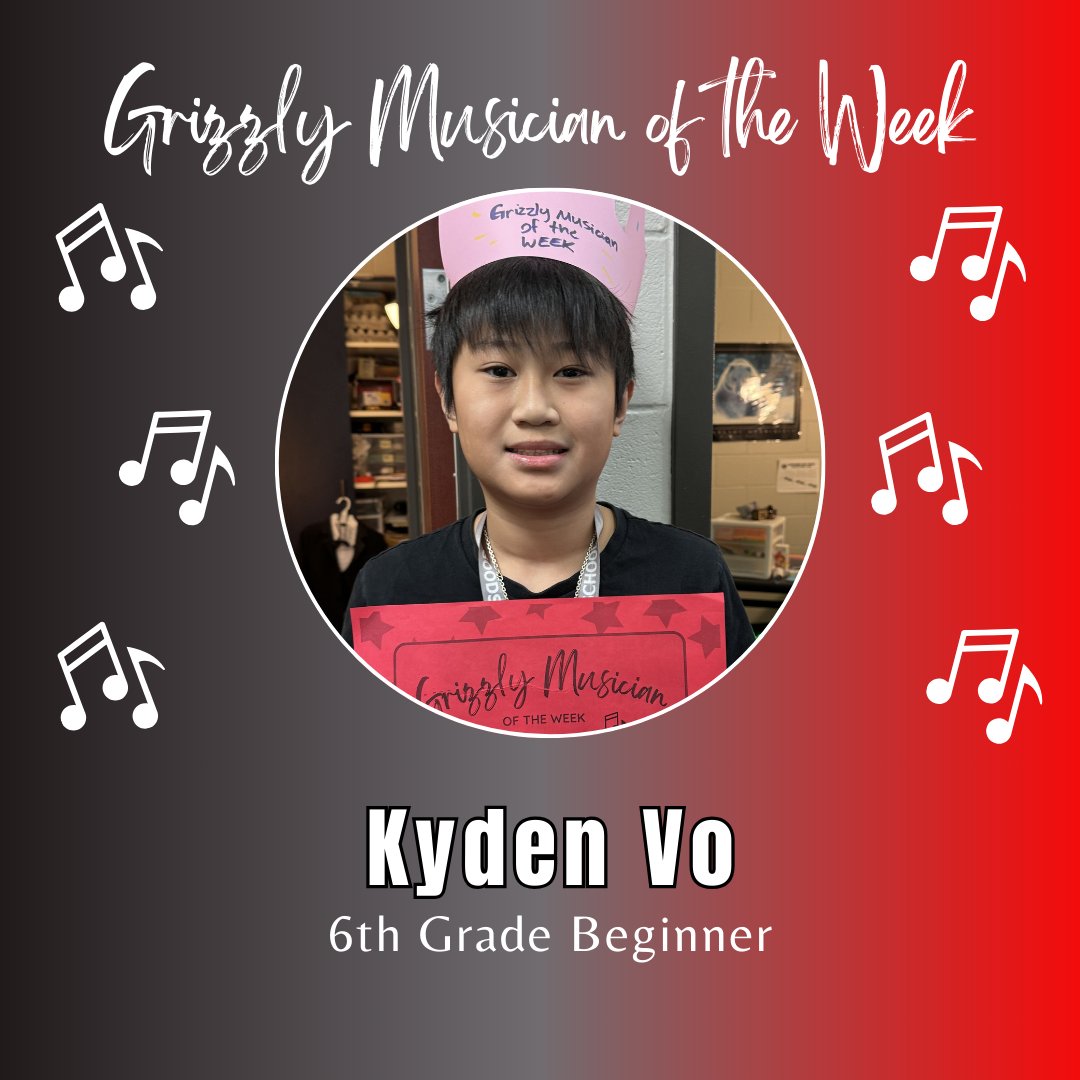 GoodsonOrch's tweet photo. Kyden is our next Grizzly Musician of the Week!  Kyden recently switched from violin to bass and has done a fantastic job working extra hard to learn his new instrument!  Keep up the great work! #grizzlymusician @CFISD_FineArts @goodsongms @BP_Vasquez @CFISD_Music https://t.co/fcGZCpYVKI
