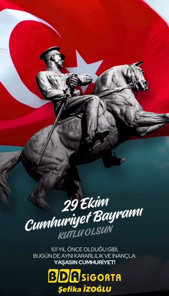 Bugün, milletimizin bağımsızlık ve özgürlük aşkıyla ilan ettiği Cumhuriyetimizin 101. yılını büyük bir coşku ve gururla kutluyoruz! 29 Ekim 1923’te Gazi Mustafa Kemal Atatürk ve silah arkadaşları, millet egemenliğine dayanan, demokratik ve çağdaş bir yönetimin temelini attı.