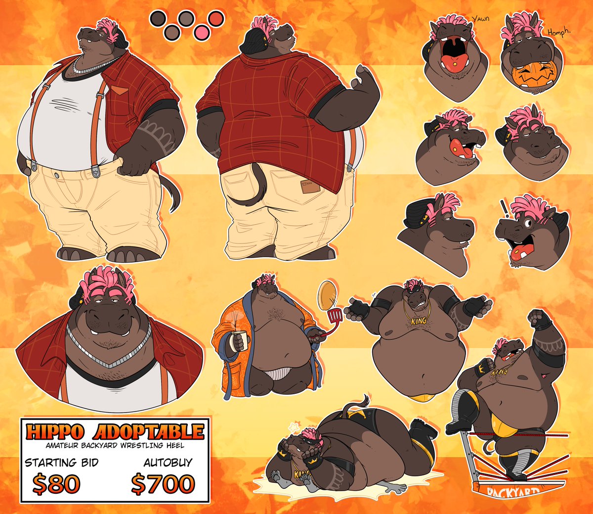 Self proclaimed king of the ring, are you gonna dispute that~? This adoptable is now live! 
Deadline 31st October 8pm GMT 
furaffinity.net/view/58631873