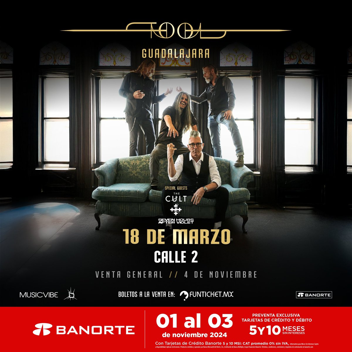 ¡Atención Monterrey! Por primera vez @toolmusic llega a tu ciudad! 

Adquiere tus entradas en @funticketmx 
💳 #PreventaBanorte del 01 al 03 de noviembre. 
🎟 Venta general a partir del 04 de noviembre.