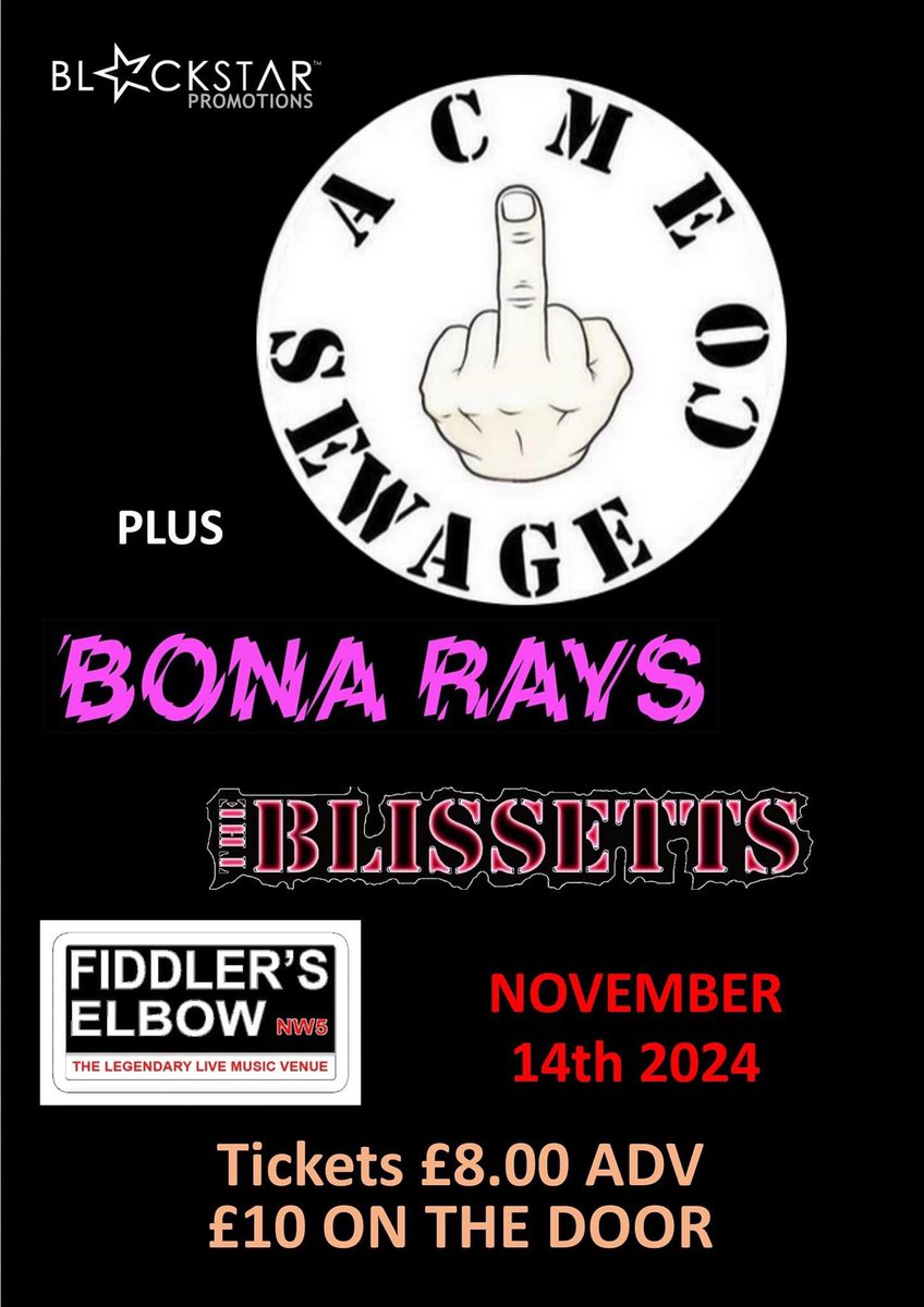 The Blissetts hit London for the first time in 5 years! We’ll be laying waste to the Fiddler’s Elbow, NW5, on Thursday 14th November. £10 on the door or £8 in advance - ticket link to follow