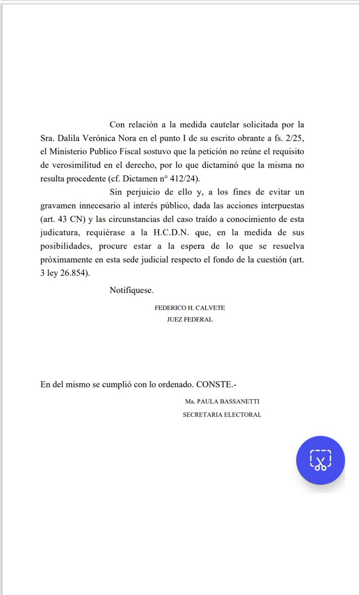 El Juez Federal de TDF, Federico Calvete, suspendió la jura de la banca que dejó vacante el Diputado Stefani. Rechazó la cautelar presentada por <a href="/DalilaNora_/">Dalila Verónica Nora</a> e hizo lugar al amparo presentado por el Movimiento de Mujeres Paritaristas de TDF.

#RespetenLaParidad