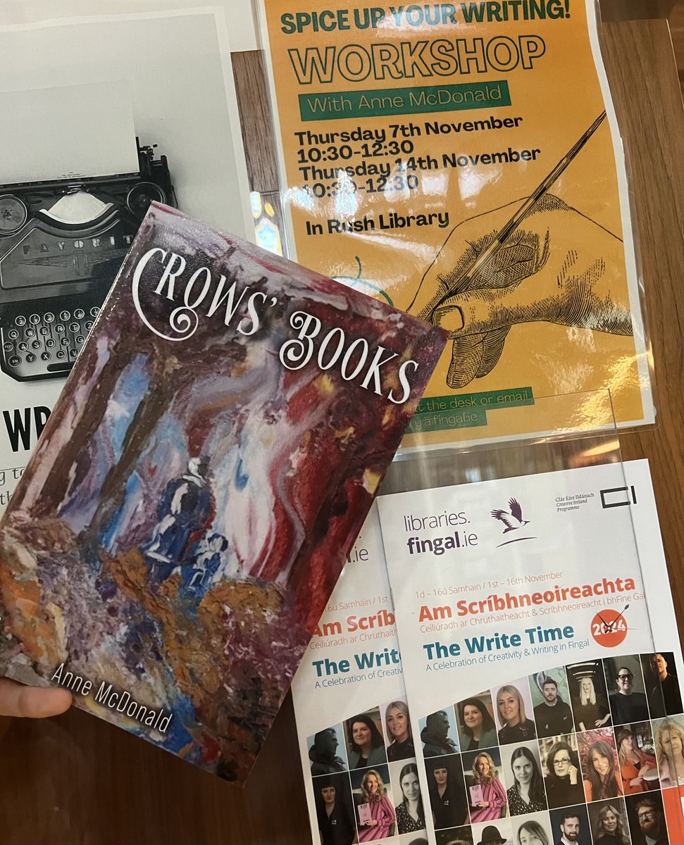 fingallibraries's tweet image. Here at #RushLibrary we're highlighting Irish authors to celebrate #WriteTime events. There are still spaces available in the Spice up Your Writing! Workshop with Anne McDonald in Rush Library on 7th &amp;amp; 14th of November. Booking via Rush Library
#irishauthors #writingworkshop