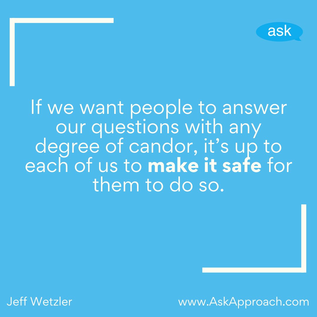 In Chapter 4 of Ask, I outline three high-impact strategies for making it as safe, easy, and appealing as possible for others to share openly:

1. Create Connection
2. Open Up
3. Radiate Resilience

What makes YOU feel safe speaking candidly? Let me know in the comments!