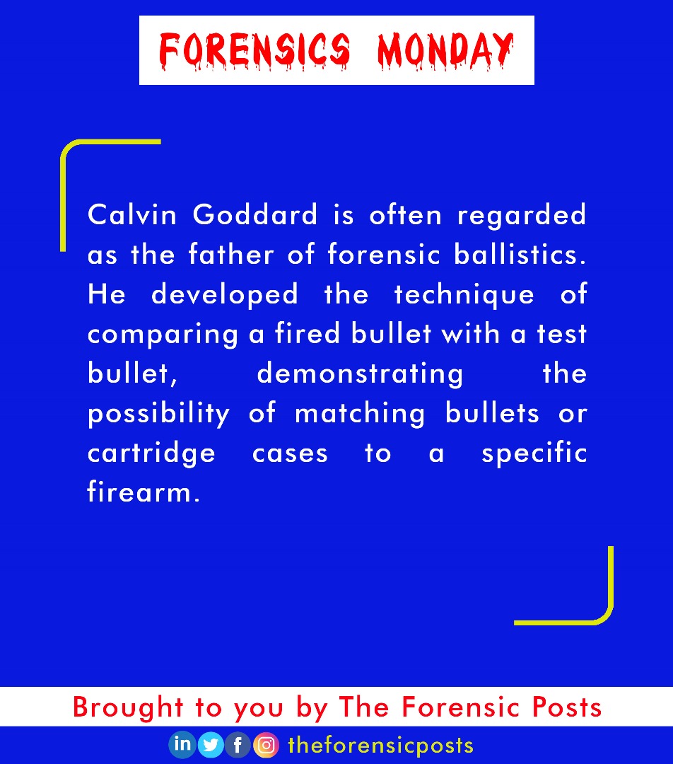ForensicPosts's tweet image. #CalvinGoddard #ForensicBallistics #Bullets #Cartridge #Firearm #CriminalInvestigations #ForensicScience #ForensicsMonday #TheForensicPosts #TFP #CSI