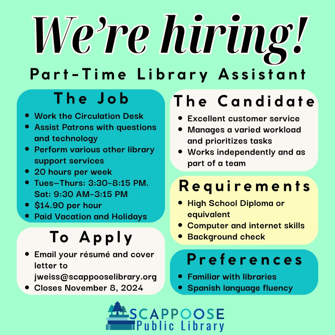 Our open position closes November 8th!
