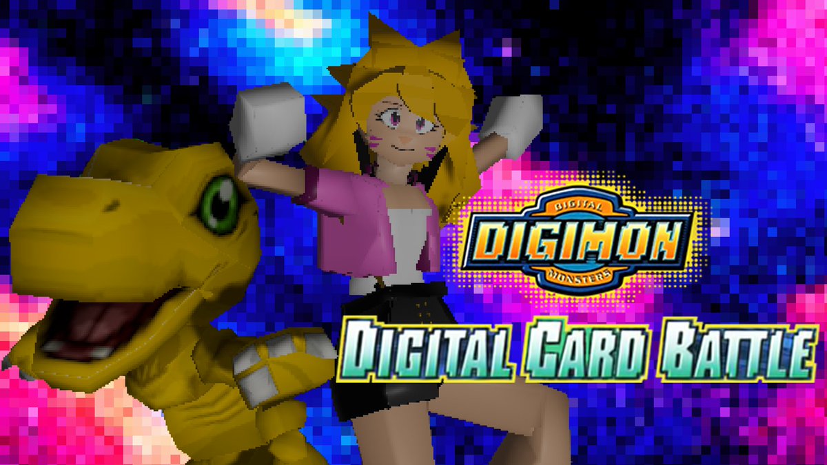 NekoRiddlesMKII's tweet photo. Time to save the Digital World using card games! Digital Card Battle (PS1) on https://t.co/bWlsBio26L #ENVTuber #Vtuber #Digimon #Retro https://t.co/Zyddx6IW3W