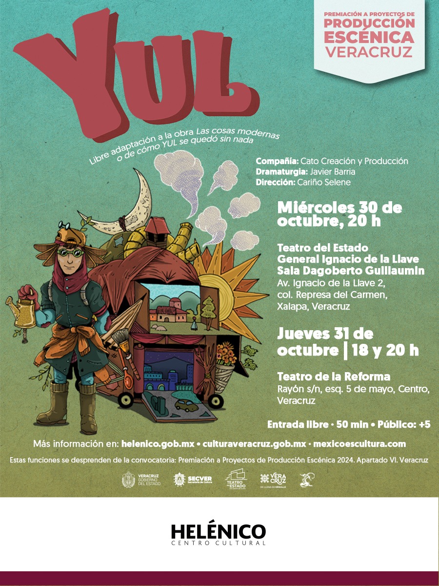 TeatroDelEstado's tweet image. #Mañana miércoles 30 de octubre a las 20:00 h, acompáñanos a disfrutar en la sala Dagoberto Guillaumin la #NuevaProducción "Yul", 

¿Quieres saber cómo termina su historia? ¡Te esperamos con tu familia! apta para 5+ años 👦👧
Entrada libre, cupo limitado
@SECVERoficial @Helenico