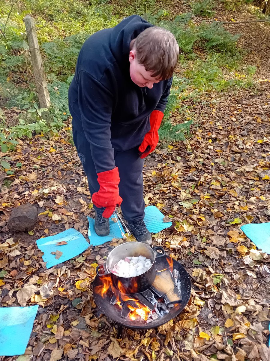 LHSInclusionST's tweet photo. S4 Outdoor Learners made their own natural firelighters using wax from recycled candles donated by their teachers. They also enjoyed some unstructured play - good to see them learn to make their own fun sometimes! @LesmahagowHigh #LHSTogether https://t.co/mJKoqZGsI1
