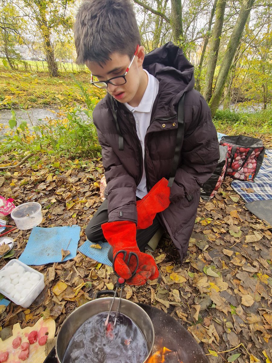 LHSInclusionST's tweet photo. S4 Outdoor Learners made their own natural firelighters using wax from recycled candles donated by their teachers. They also enjoyed some unstructured play - good to see them learn to make their own fun sometimes! @LesmahagowHigh #LHSTogether https://t.co/mJKoqZGsI1