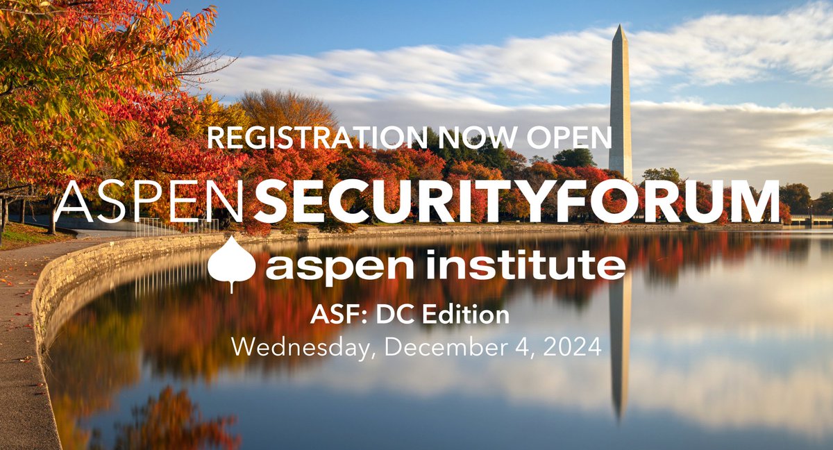 Registration is now open for the 2024 Aspen Security Forum: DC Edition! We hope you will join us for an afternoon of conversations on the most pressing national security and foreign policy challenges of our time. #AspenSecurity
aspensecurityforum.org/2024-dc