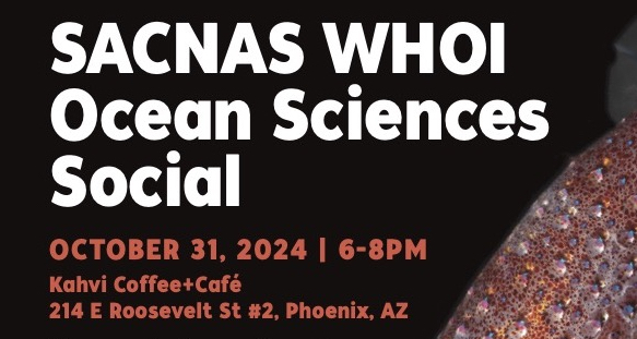 Headed to <a href="/SACNAS/">SACNAS</a> ? Get into the spirit at the #WHOI Ocean Sciences Social! Wear your best ocean-themed attire and meet us at Kavhi Coffee +Cafe from 6-8pm on October 31!

📲Registration appreciated: go.whoi.edu/sacnas-2024

#DiversityinSTEM #2024DiSTEM