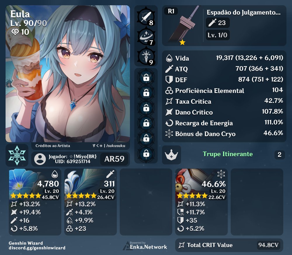 Pré-farm de artefatos pra Ganyu tá um lixo
Tá vindo só crit nos subs, nada de Atk% que é bom tmb