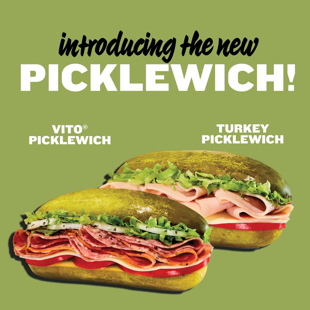 you asked, jimmy answered. starting 10.28 you can order a Vito® or Turkey Picklewich at participating locations

at participating locations. for a limited time. while supplies last. TM &amp; © 2024 Jimmy John’s Franchisor SPV, LLC All Rights Reserved.