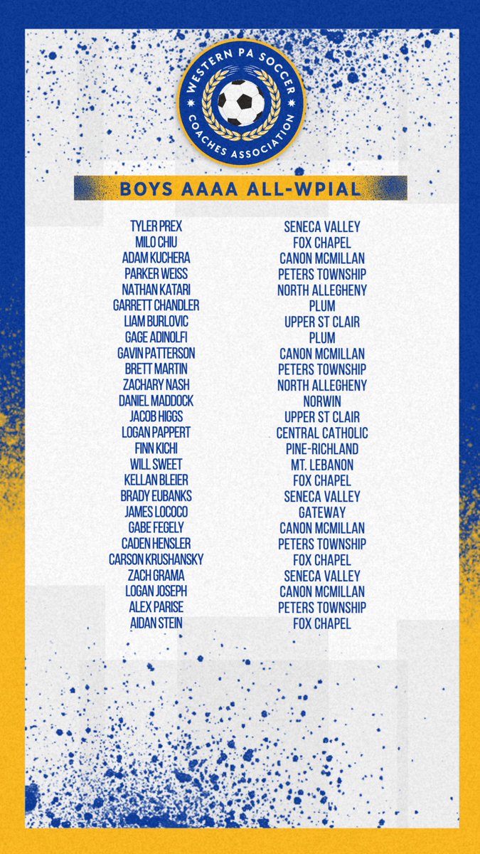 Congratulations to our 2024 Boys AAAA All-WPIAL Selections! 👏👏👏