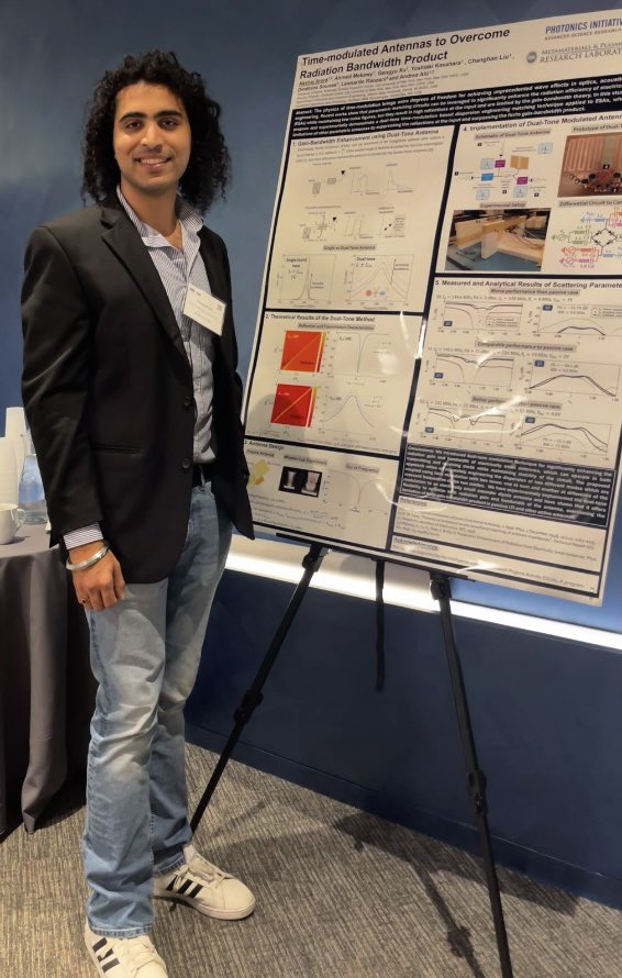 Reflecting on a great experience presenting my poster on “Time-modulated Antennas to Overcome Radiation Gain Bandwidth Product” at Simons Collaboration Annual Meeting on Extreme Wave Phenomena. It was amazing to share my work with such a passionate community.