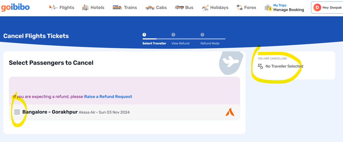 themaddygascar's tweet photo. Not able to cancel Akasa flight ticket through @goibibo Website/App. Please help @GoibiboSupport https://t.co/sCtSnWPmZ0