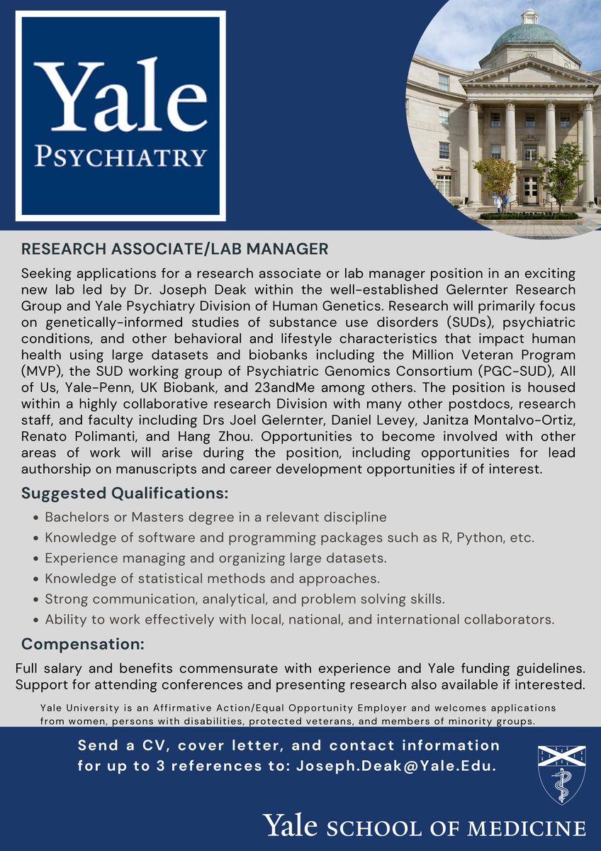 More information on the research associate and lab manager positions can be found here: