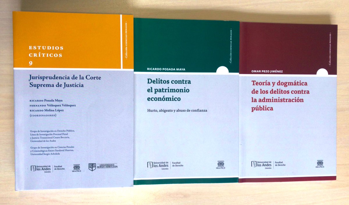 ricposadam's tweet photo. Tenemos nuevas publicaciones en la Colección Ciencias Penales de @UniandesDerecho @CarraraUniandes pueden encontrarlas en la Librería Uniandes o en @gei_editorial https://t.co/5XfndQ56uk