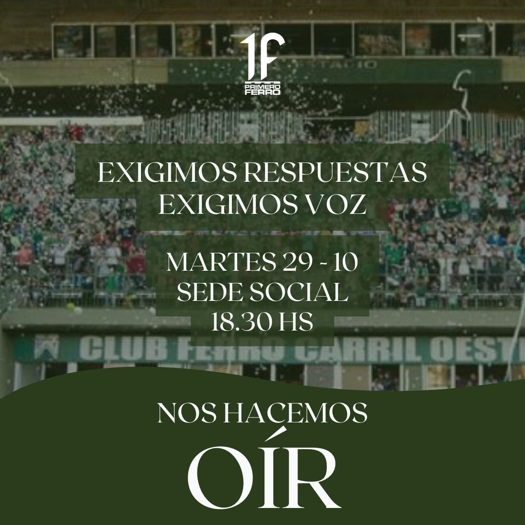 primeroferro's tweet photo. Ante los constantes fracasos futbolísticos, hartos de estos 25 años en la B, de ver como nuestros vitalicios se van sin volver a ver a Ferro en Primera y de como nuestros jóvenes crecen con un Club sin aspiraciones futbolísticas y cada vez más alejado de su historia.

Sigue 👇 https://t.co/3X9oX2YbDE