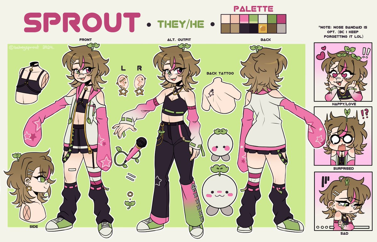 BabeySprout's tweet photo. 🌱🌸Haii!! My name is Sprout &amp; I'm a wannabe idol~ 🫰🎤
☆✧*;.｡ .____
I am a freelance artist &amp; streamer hoping to become full-time in the future! I'm shy at first but weird and chaotic when you get to know me :3 
Oshi mark:🌱🌸
🎨: me
Art tag: #bbysprt
Links below🔗 
#vtuber https://t.co/0V5CrPnGMh