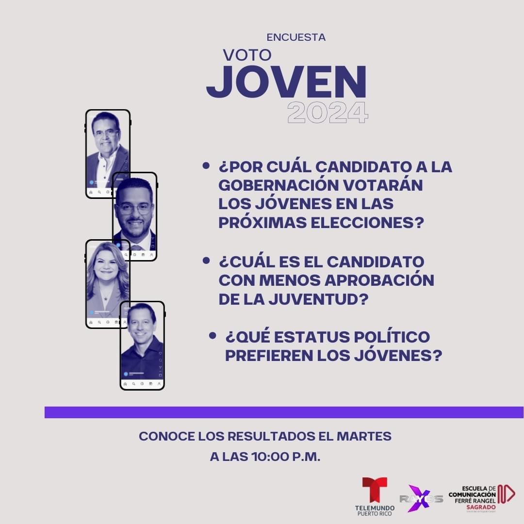 ValeriaCollazoC's tweet image. Mañana en @RayosxTelemundo presentaremos los resultados de la encuesta Voto Joven 2024. Para este trabajo, llevado a cabo por profesoras y estudiantes de la Universidad del Sagrado Corazón, 1,900 jóvenes fueron encuestados de manera presencial en diferentes regiones.