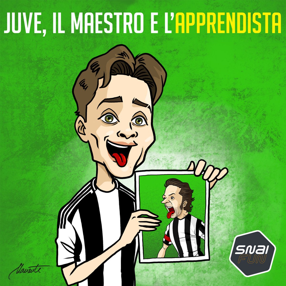 mic_manente's tweet image. Derby d'Italia spettacolare: protagonista indiscusso #Yildiz che entra e fa doppietta.
È l'erede di #DelPiero?
😛 
#INTJUV #calcio #vignetta #disegno #caricature #art #illustration #comics @SN4IFUN @juventusfc