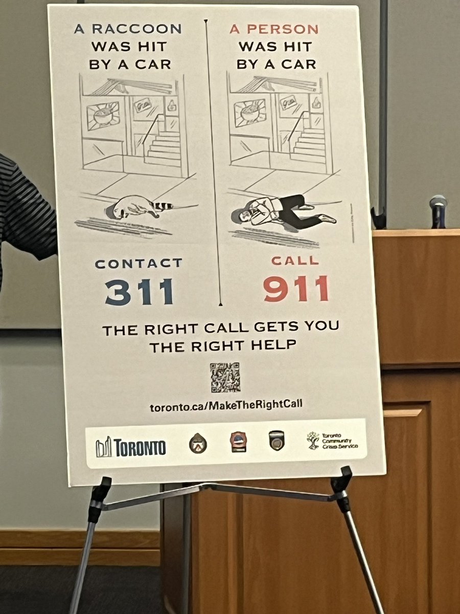 BenSpurr's tweet image. Mayor Chow at police hq this morning helping to launch public education campaign to reduce non-emergency calls placed to 911. Includes these helpful graphics.