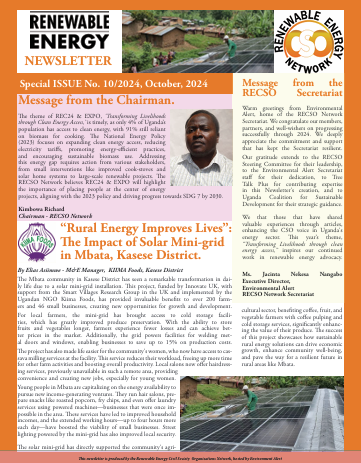 ugandacoalition's tweet photo. Your copy👇: Special  Issue📰  No. 10/2024, October, 2024 of the @RECSO_NETWORK Newsletter from across #ugandaat62 on the occasion of #REC24 due to take place Oct.31 - Nov. 2, 2024 at @spekeresort  Kampala

@rkimbowa @Treetalkplus @ENRCSO #RenewableEnergy #Uganda https://t.co/0w9DebfG0a