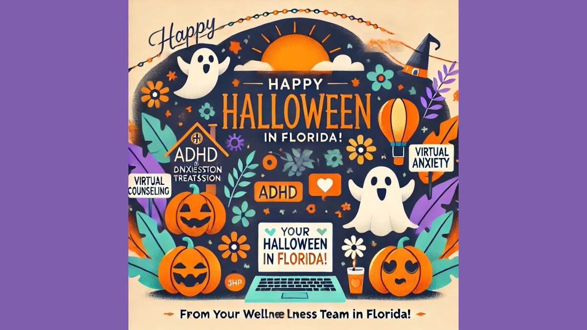 newagepsych1's tweet photo. 🎃 Happy Halloween from ADHD, Anxiety, Depression Specialists! We're here to help you find balance &amp; joy, virtually across Florida. Embrace wellness with us, no tricks, just real support! 🌞✨👻
.
.
.
.

#HalloweenWellness #MentalHealthMatters #FloridaHealth #ADHD #Anxiety https://t.co/OoYAMhsHK4