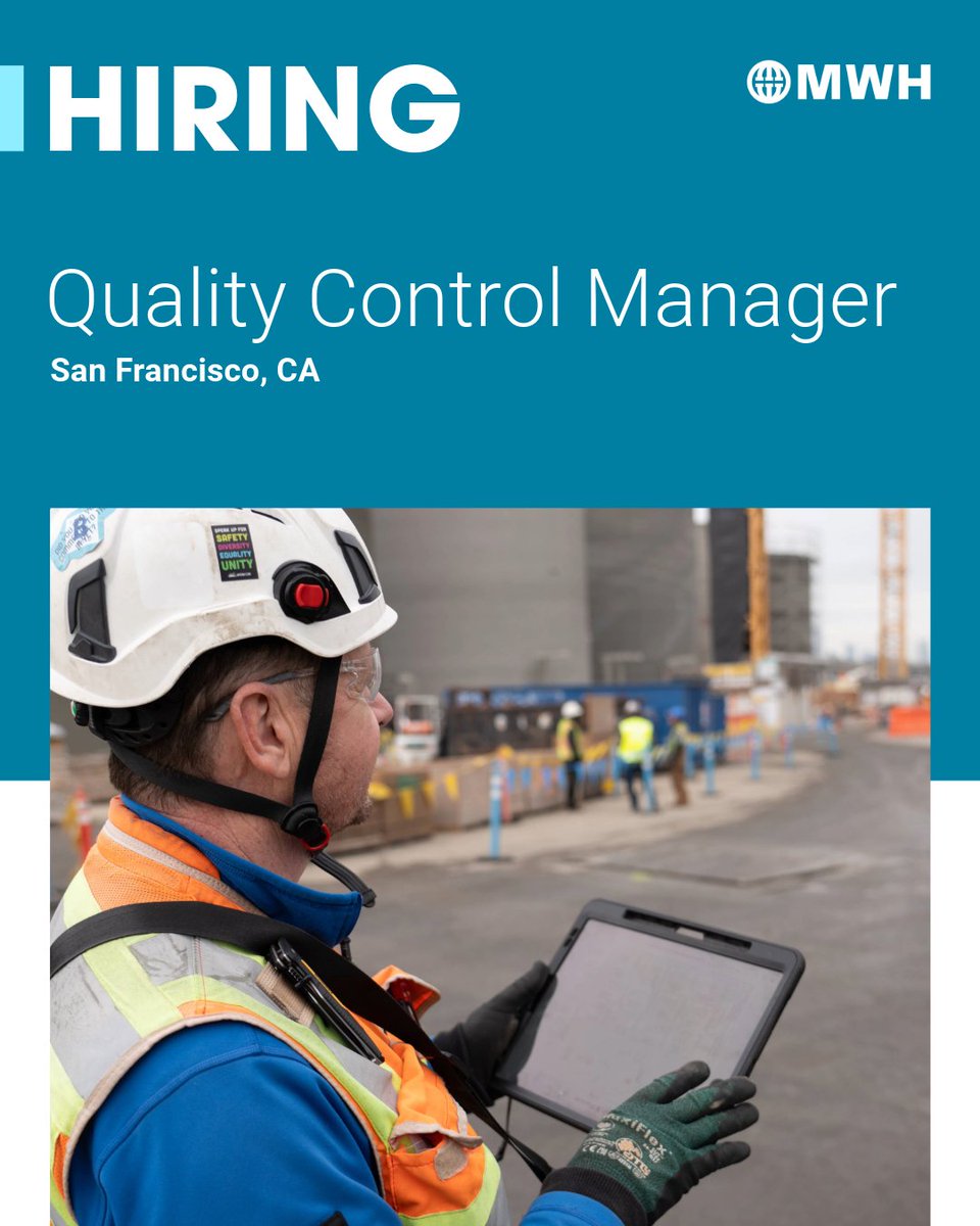 We are #hiring a Quality Control Manager in #SanFrancisco! #ApplyNow

🔗mwhconstructors.hrmdirect.com/employment/job…

Know someone who would be a good fit? Share this post with them!

#California #Careers #CareersInConstruction #ConstructionCareers #ConstructionQuality #QualityManager #CICM