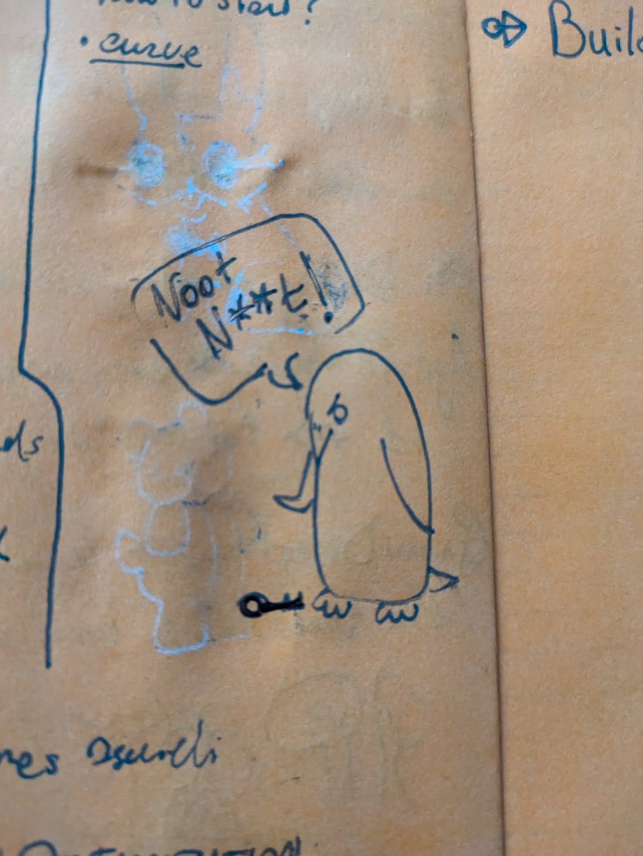 ihaz3d's tweet photo. And shoutout to the lady who sat next to me and drew this sick penguin who dropped his keys https://t.co/Qnu9wN4TSy