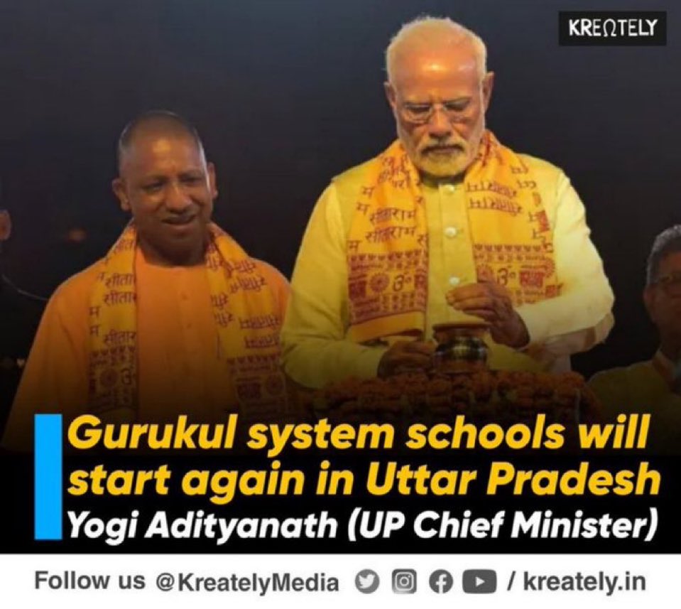 VIKRAMPRATAPSIN's tweet photo. Fantastic initiative by Yogi ji .

Our ancient roots need to be evolved.

Can I get 5 K Re Post to appreciate @myogiadityanath &amp; May be other CM also follow same . https://t.co/SQaNwWymzP