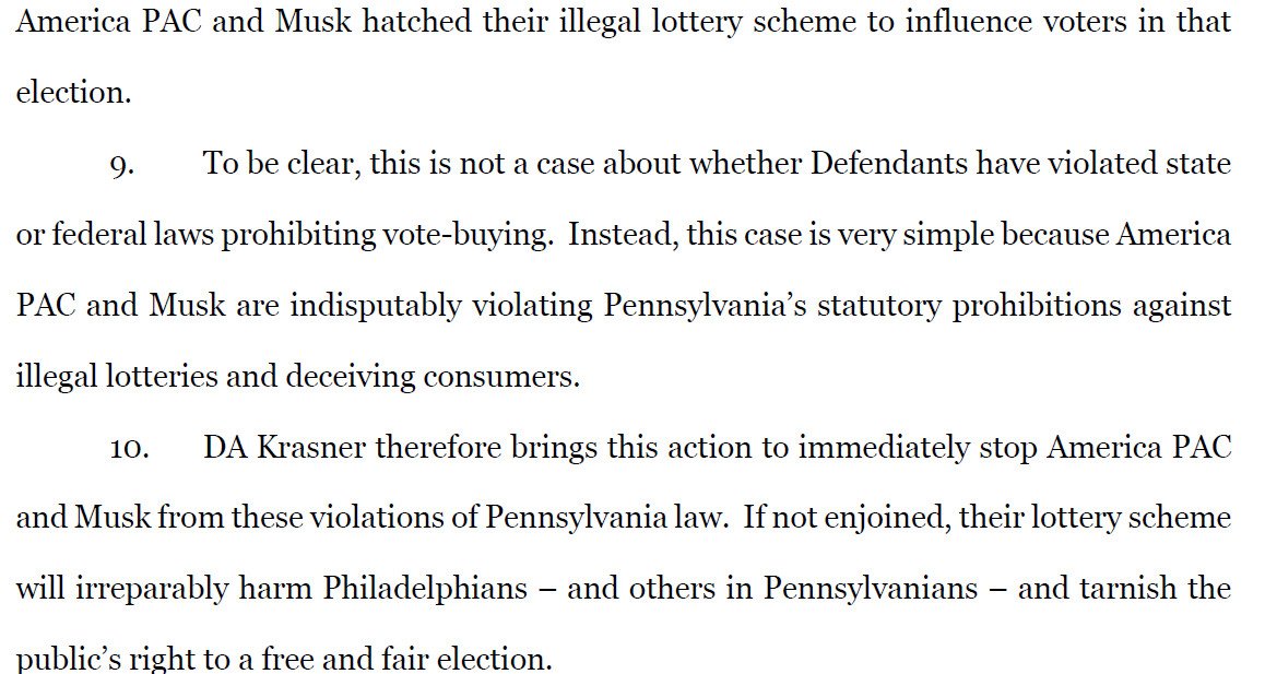 adambonin's tweet photo. Philly DA Larry Krasner has sued in Common Pleas Court to enjoin Elon Musk and America PAC from continuing to run an illegal lottery in Pennsylvania. #justiceforgus HT: @jeremyrroebuck
https://t.co/AiHur88ijl https://t.co/ABNz9t6MBg