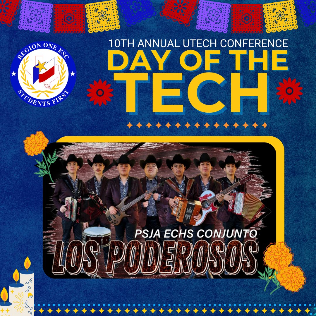 RegionOneESC's tweet photo. Donβt miss this unforgettable conference featuring cutting-edge teaching strategies to integrate technology into your curriculum, plus a special live performance from PSJA's conjunto group, Los Poderosos! πΆ Thereβs still time to sign up > https://t.co/6eh32ZkMfu
#UTECH24 https://t.co/AhEiSUqnzB