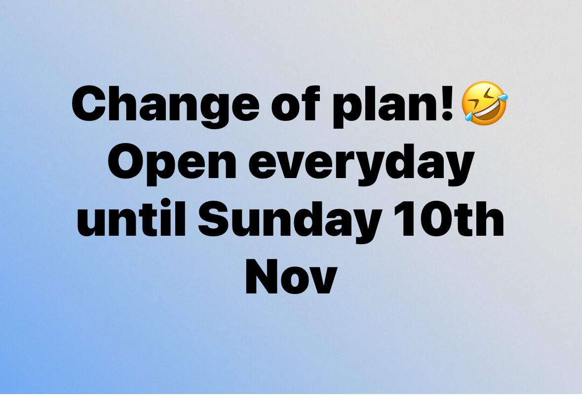 Think we might be pushing it but we will be open 8.30 till 4.30 #teddington