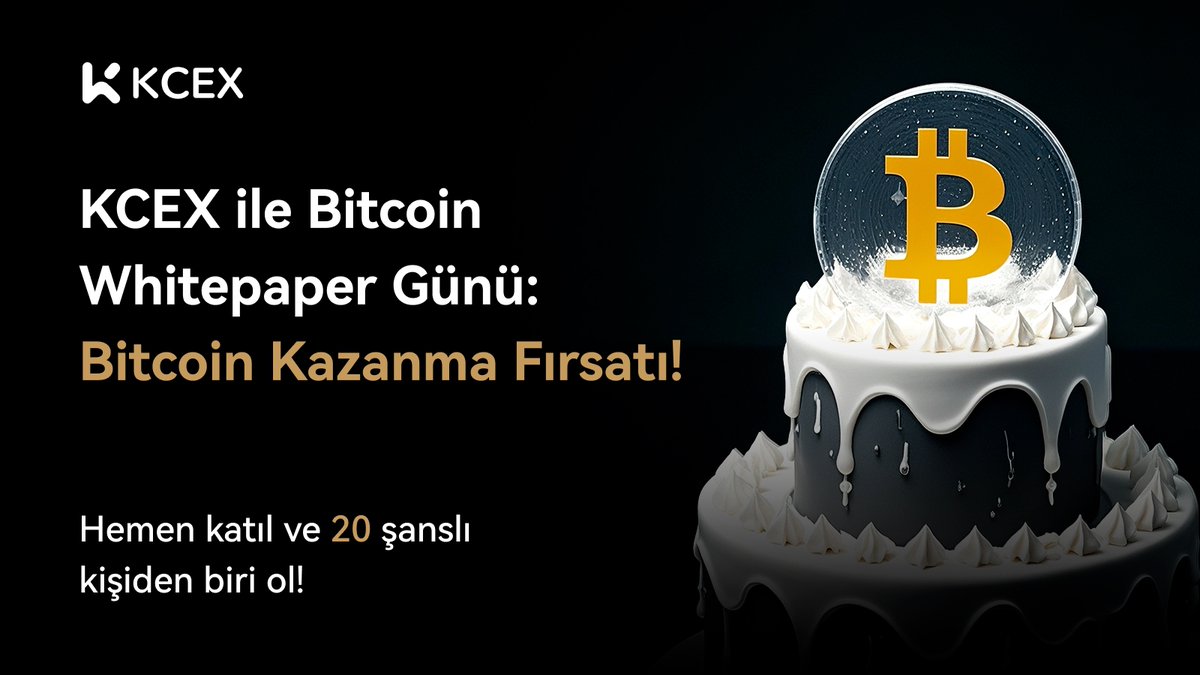 KCEX_Turkey's tweet photo. KCEX ile Bitcoin Whitepaper Günü: Bitcoin Kazanma Fırsatı! 🎉

KCEX olarak, 31 Ekim'de Bitcoin'in doğuşunu ve kripto dünyasında önemli bir dönüm noktasını birlikte kutluyoruz!

Bu özel gün şerefine, 20 şanslı kişiye 10 USDT değerinde BTC hediye ediyoruz! 🏆  

Ayrıca, KCEX'te sıfır çekim ücreti ve sıfır spot işlem ücretiyle alım-satım yapmanın avantajını da kaçırmayın.

⏰ Etkinlik Süresi: 28 Ekim 18.00 (TSI) - 3 Kasım 23.59 (TSI)

Katılım Şartları:
✅ @KCEX_Turkey 'yi Takip Et
🔔KCEX Türkiye Telegram kanalını takip et https://t.co/or43tP1TNW
❤️ Bu postu beğen ve Retweet yap
👥 Yorumlara 3 arkadaşını etiketle

🏆 Ödül: Rastgele seçeceğimiz 20 şanslı kişi, her biri 10 USDT değerinde BTC kazanacak!  

- Sonuçlar 4 Kasım'da açıklanacak ! 
- Ödül 5 iş günü üçünde dağıtılacak !

Hemen katılın, bu özel günü bizimle kutlayın ve kazananlardan biri olma şansını yakalayın! 🚀🎊

#KCEX #Bitcoin #BTC