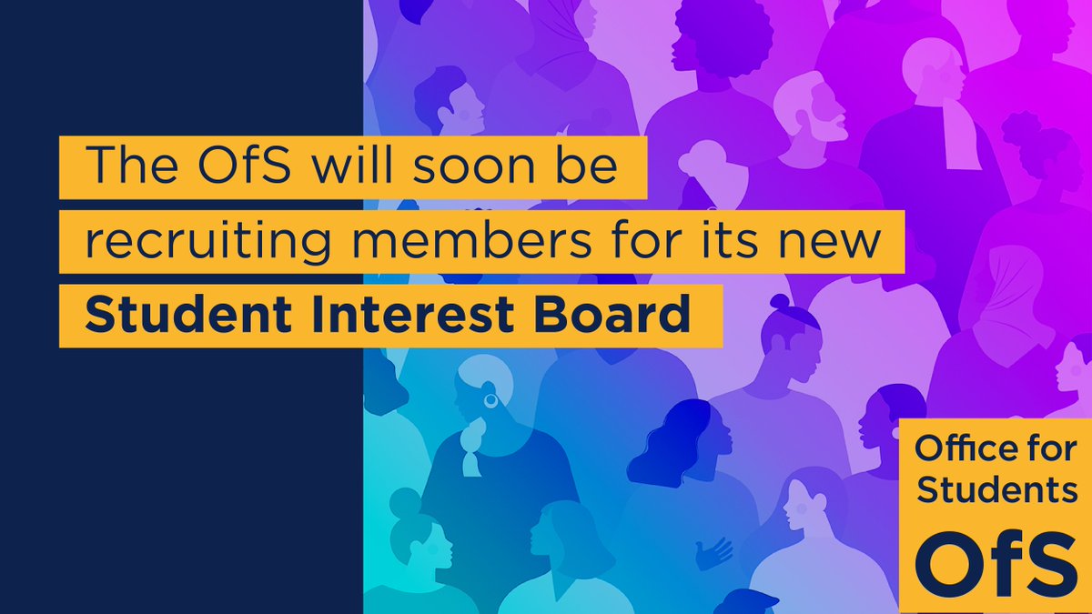 officestudents's tweet image. 🎓 Are you keen to make a difference to students’ experiences of higher education? 

 📢 Are you interested in ensuring student voices are heard?

Applications for our Student Interest Board are opening soon – please keep an eye on our social media channels for more information.