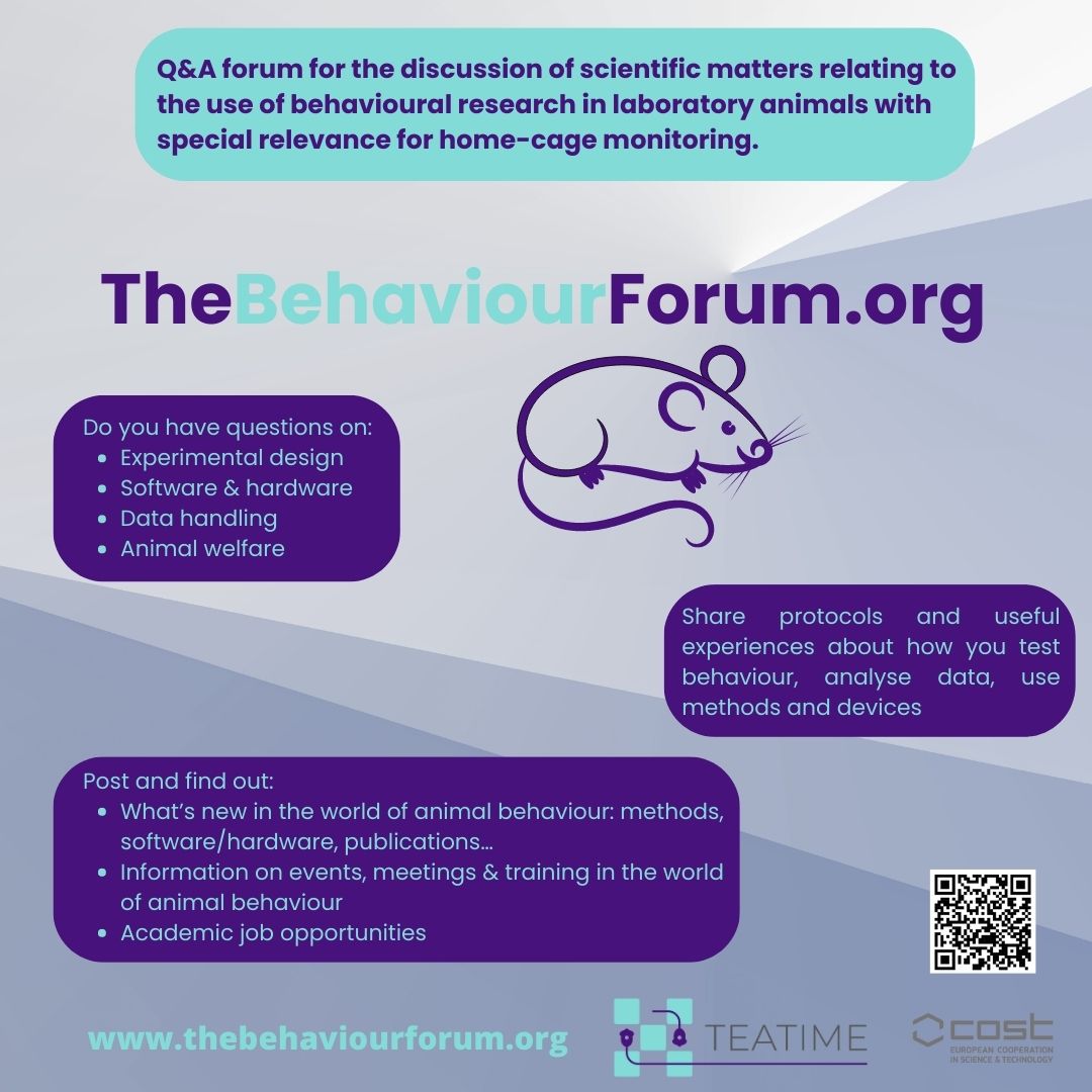 behaviourforum's tweet photo. Are you working or interested in animal research? Then, join the community at  https://t.co/cSuGTSzKPz and follow us here!
#animalresearch #behavioralresearch #sciencetwitter https://t.co/cCmndLfXzs