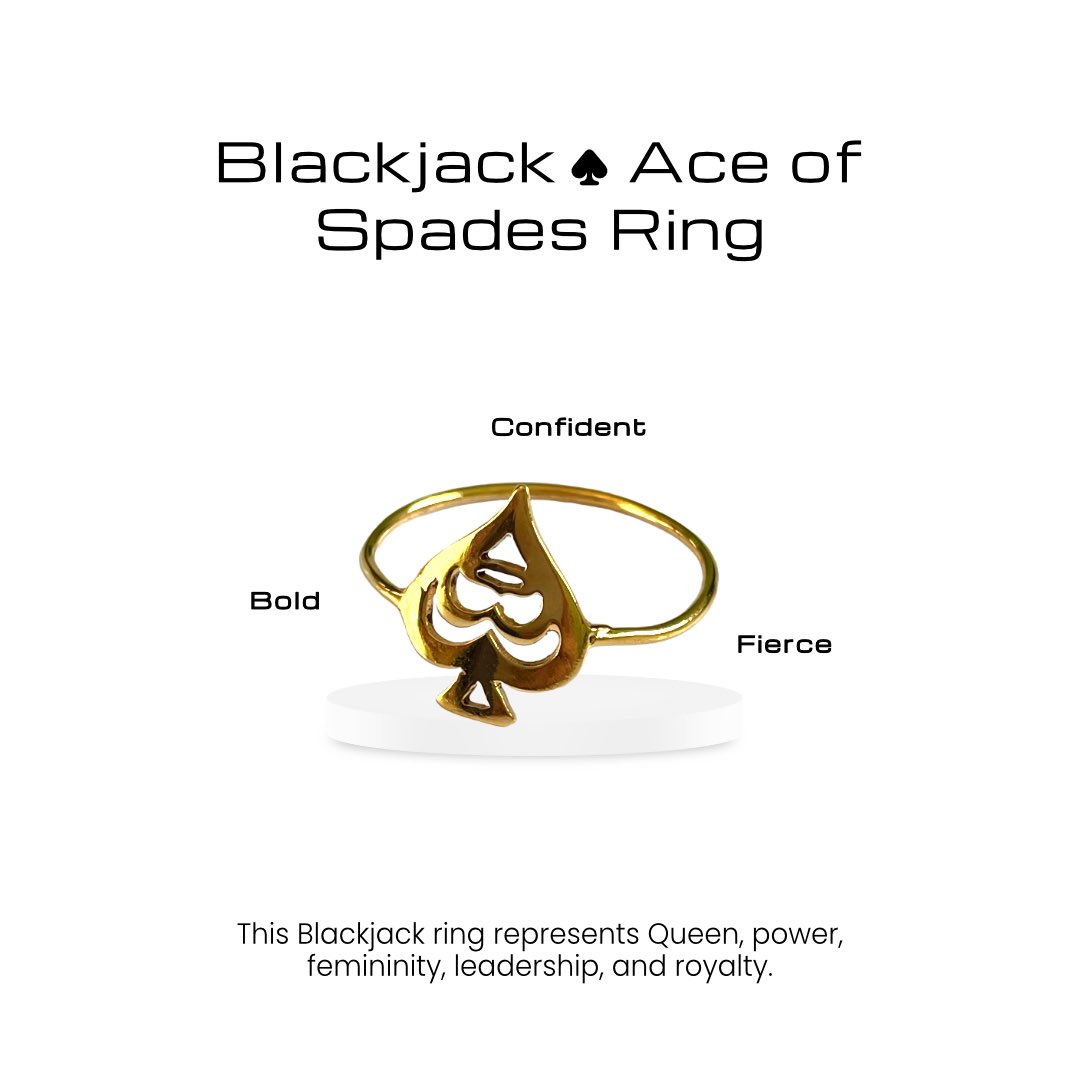 tuniwan's tweet photo. Ace of Spades: Blackjack Ring ♠️ 
 
Celebrate our unbreakable bond with our Queen with this iconic Blackjack ring. Designed to symbolize loyalty, strength, and the spirit of the Blackjack around the world to become more confident and bold like our Queen https://t.co/TClqTlOIVT
