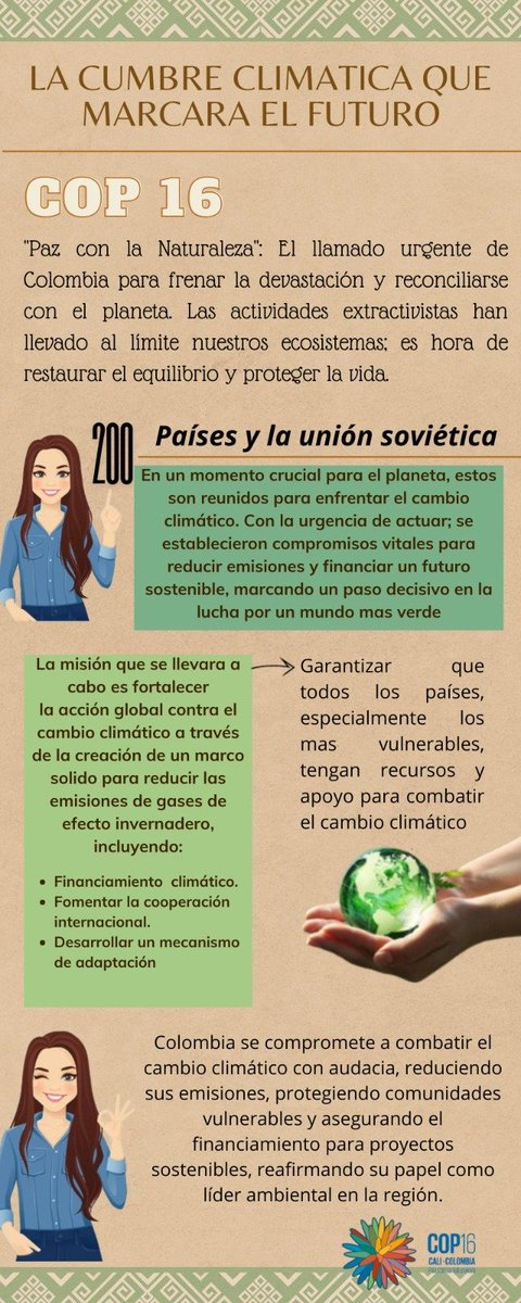 doriav28's tweet photo. El país pide a la comunidad internacional un enfoque justo para usar los recursos naturales y que la cumbre impulse políticas ambientales concretas para restaurar el equilibrio ecológico. 
Y tu, ¿Sabes qué es la COP 16? 
-Vanessa Doria Vergara.
@keybenjumea https://t.co/CQjpF7aoM0