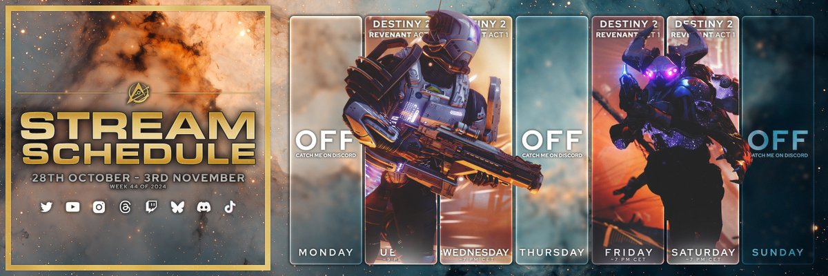 Ayanosaur's tweet photo. 🗓️Schedule for this week
✨ 28th October - 3rd November 2024 ✨
See you on Twitch ❤️
#twitch #stream #schedule #destinystreamer https://t.co/q3mDlepBqg