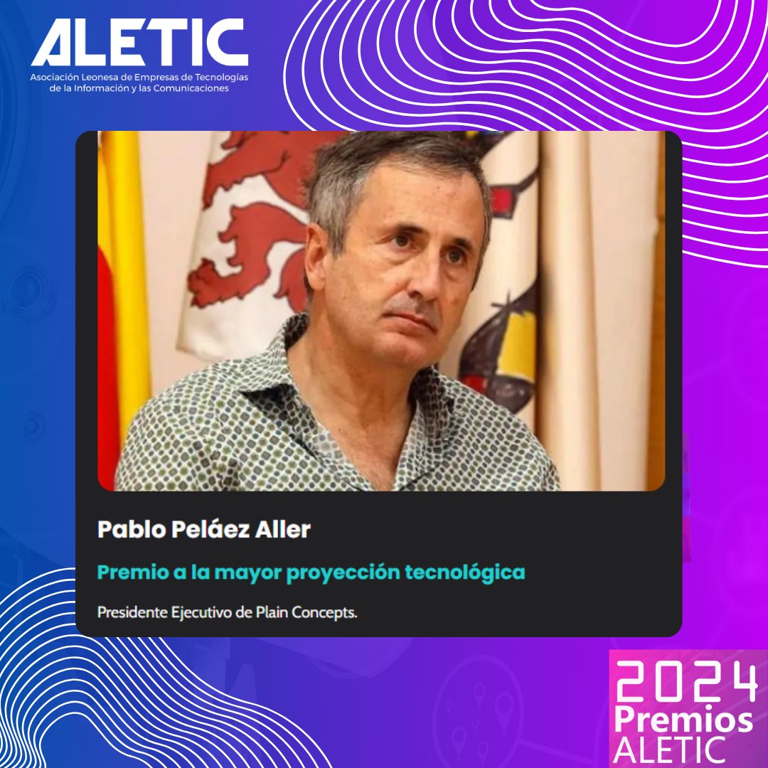 🏆 Premio a la Mayor Proyección Tecnológica #PremiosALETIC2024
Pablo Peláez, presidente ejecutivo de <a href="/plainconcepts/">Plain Concepts</a> , representa la excelencia en innovación tecnológica.

Bajo su liderazgo, <a href="/plainconcepts/">Plain Concepts</a>  se ha convertido en un referente internacional en desarrollo de software