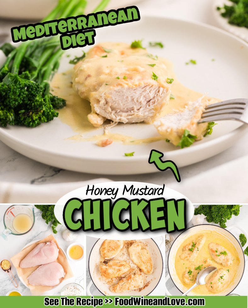Made with chicken  breasts, Greek Yogurt, and Dijon mustard, this mouthwatering Honey Mustard Chicken    has the  perfect combination of sweet and tangy flavors in a creamy sauce.

 Read more at: foodwineandlove.com/mediterranean-…