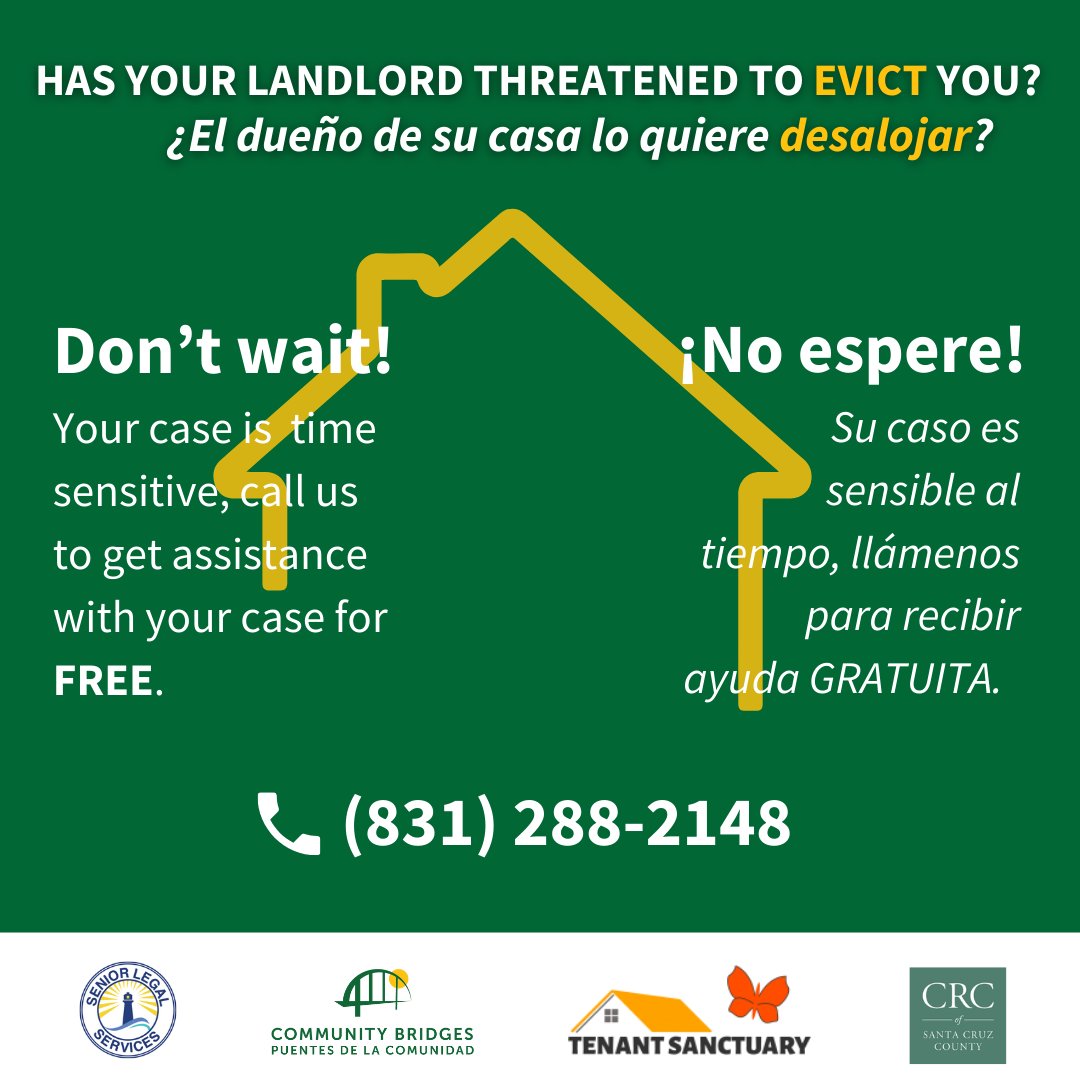 Puentes_SC's tweet image. The mission of the Eviction Defense Collaborative is to keep tenants housed and support landlords. Receive personalized advocacy, legal assistance, and mediation services to ease the burden of legal eviction. 🤝⚖️ 

More: communitybridges.org/frc. 

#TenantRights #LegalAssistance