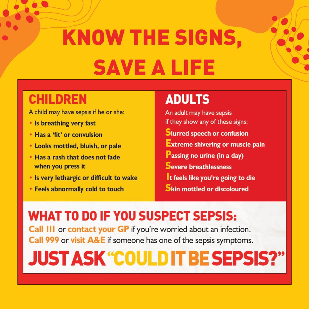 Sepsis can happen to anyone, at any age. But knowing the signs could save a life.

In just 5 minutes, you can get #SepsisSavvy with our free resources: sepsistrust.org/support-us/cam…

Always trust your instincts and Just Ask: Could it be sepsis?