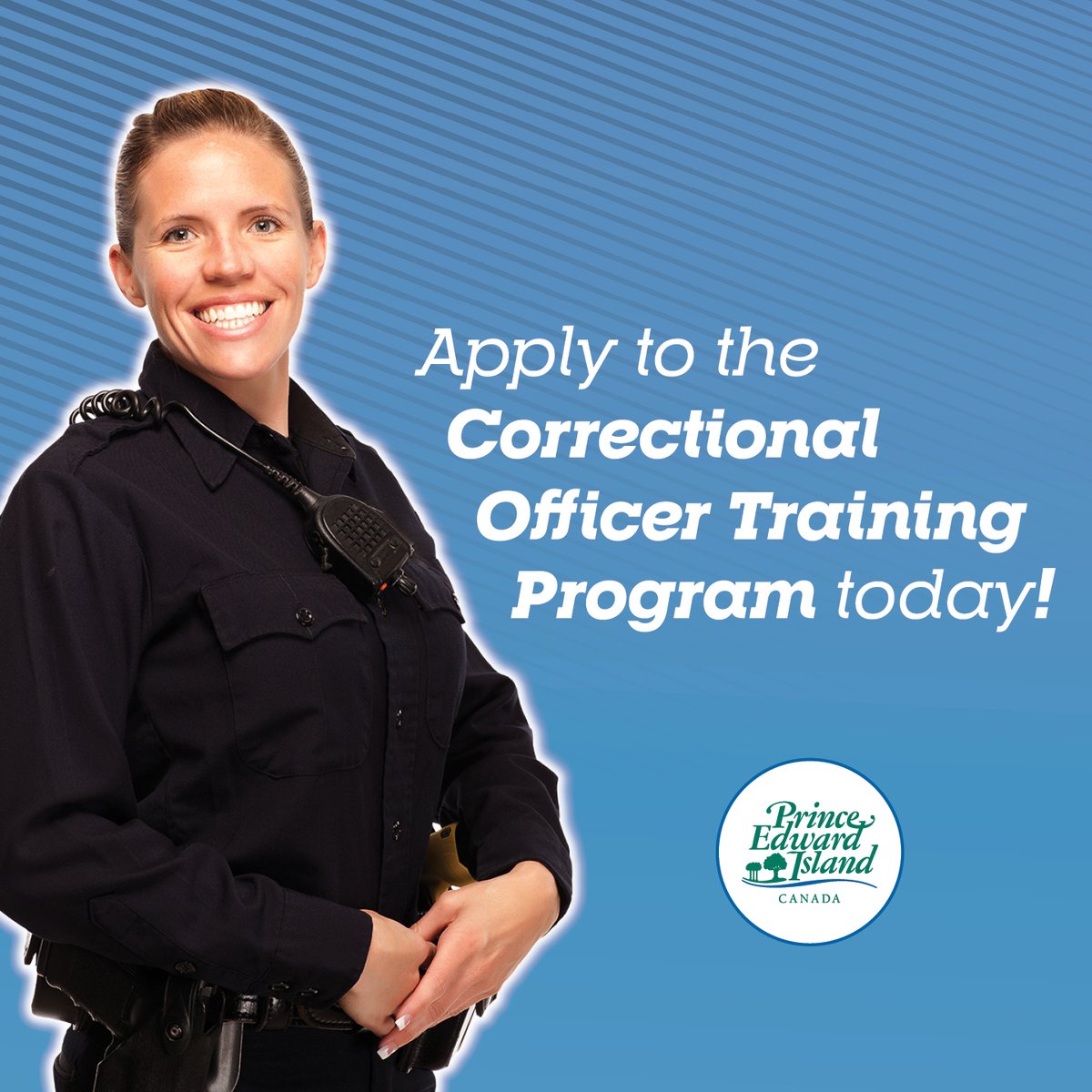 Looking to serve your community? Become a Correctional Officer! 🚔✨

Partnering with The Atlantic Police Academy:
📅 17-week course + 7 weeks on-the-job training
🗓️ Apply by Nov. 28, 2024
🗓️ Program starts January 2025
👥 Only 12 spots!
princeedwardisland.ca/correctionalof…