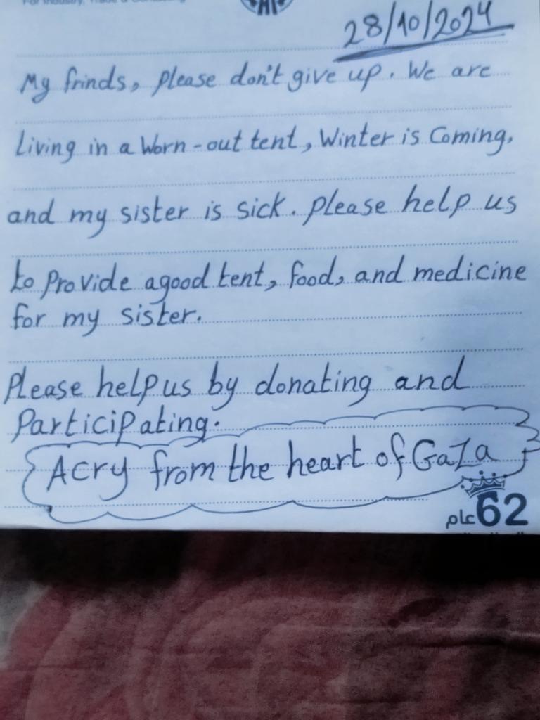 My brothers, my dear ones, please do not stop talking about us. Convey our cry to the whole world. Please help us by donating. If you cannot, please share the post.gofundme.com/f/help-heba-an…